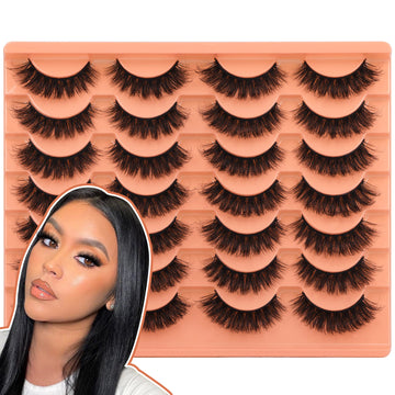 Pack de 14 pares de pestañas ALICROWN HAIR para múltiples looks.