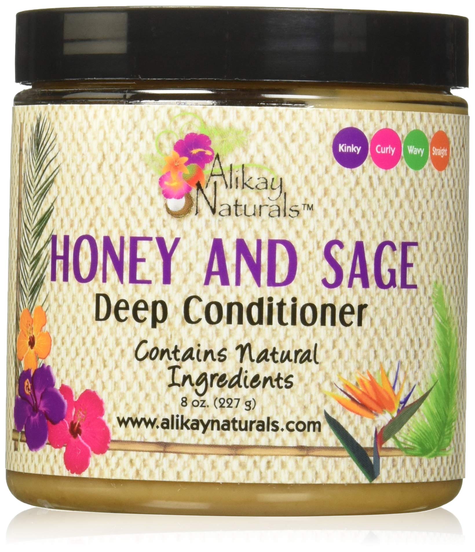 Alikay Naturals acondicionador profundo miel y salvia en botella, hidratación intensiva