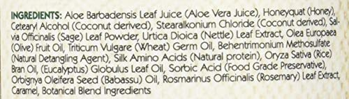 Etiqueta de Alikay Naturals Acondicionador miel-salvia, aroma agradable y distintivo