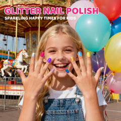 ALIKOSSTOR esmalte para niñas con brillos azules, aplicación suave para manualidades.