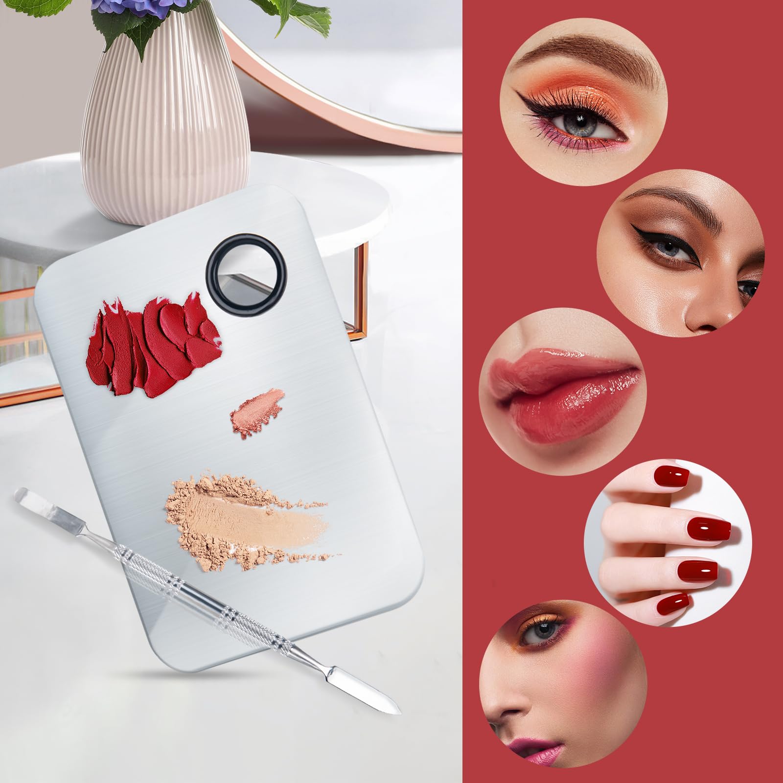 ALIOBC espátula doble para mezclar y raspar, permite transiciones suaves entre tonos.