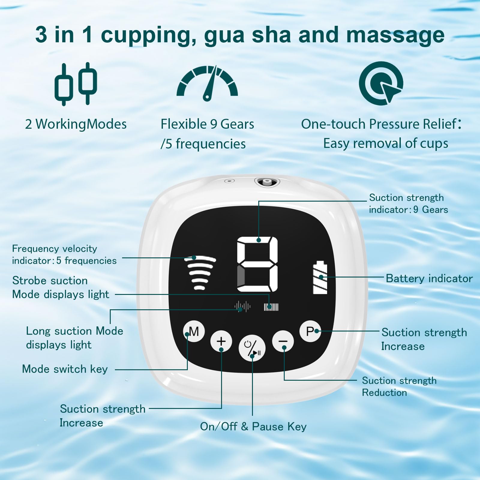 Cupping facial Alitake en mejillas, ojos y cuello