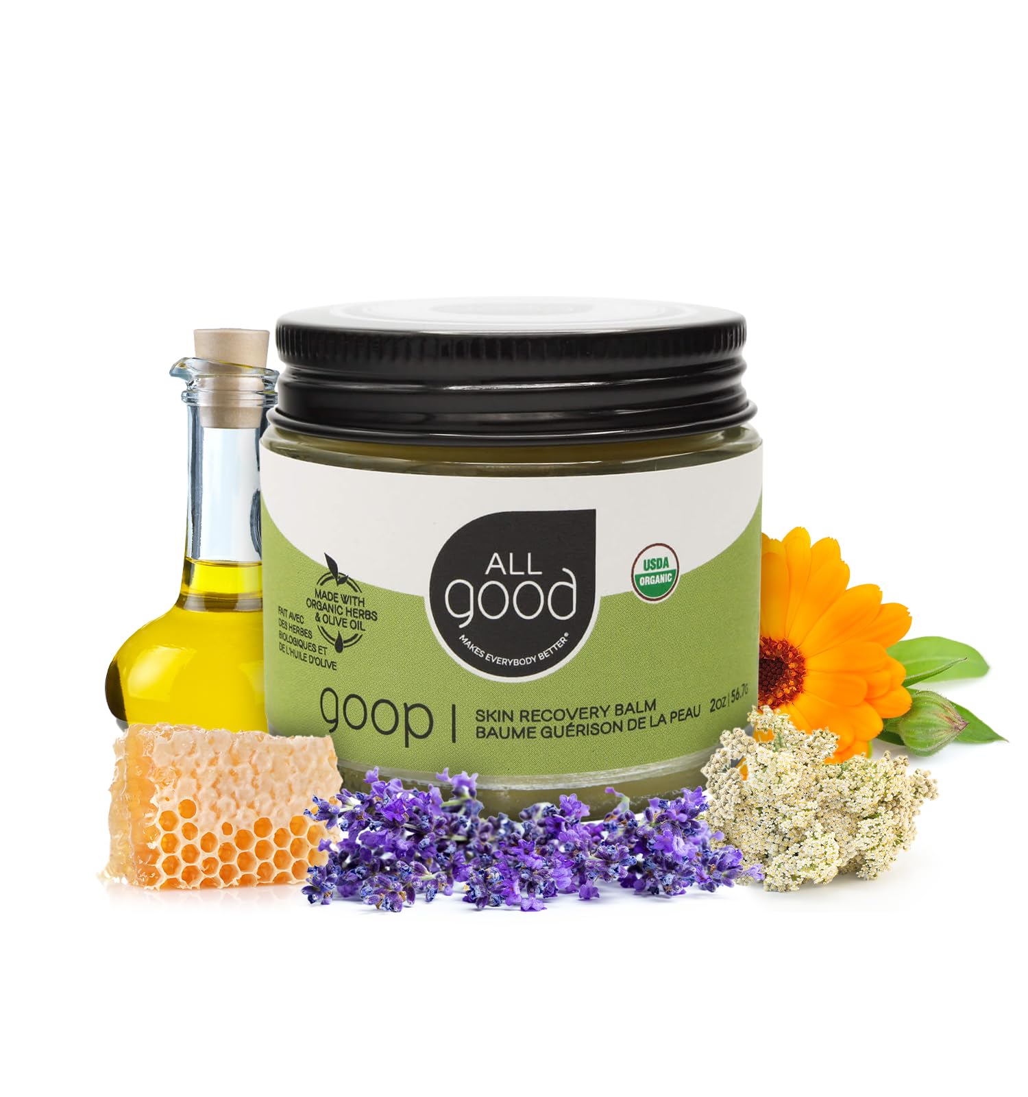 All Good Goop bálsamo de recuperación en envase de 2 oz para la piel.