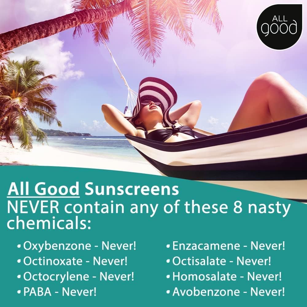 All Good Sunscreen Sport Mineral Lotion close-up showing clear formula
