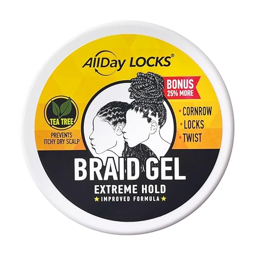 AllDay Locks Braid Gel, acabado brillante que realza estilos trenzados.