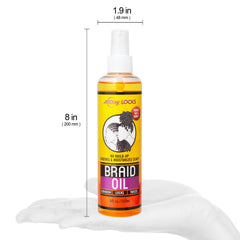 AllDay Locks Braid Oil aporta brillo y suavidad a las trenzas.