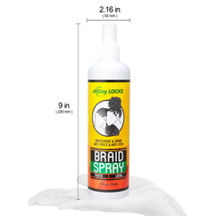 AllDay Locks Braid Spray, brillo saludable en cabello trenzado.
