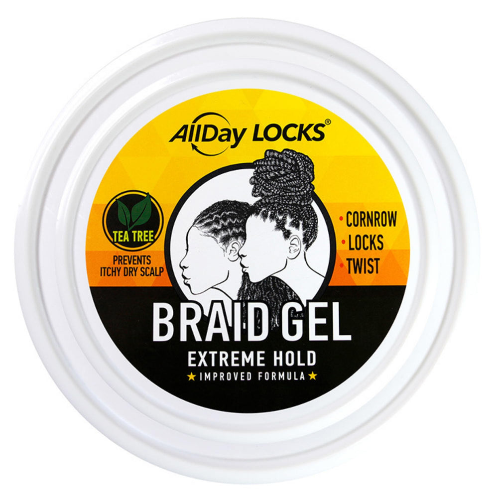 AllDay Locks Gel para trenzas, cubo: brillo intenso que realza el estilo.