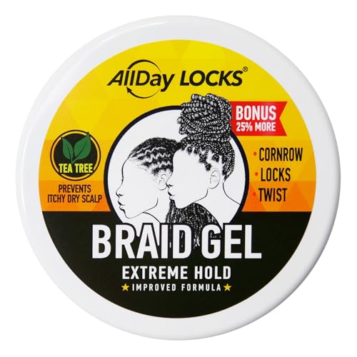 AllDay Locks Gel para trenzas: agarre extremo para estilo duradero.