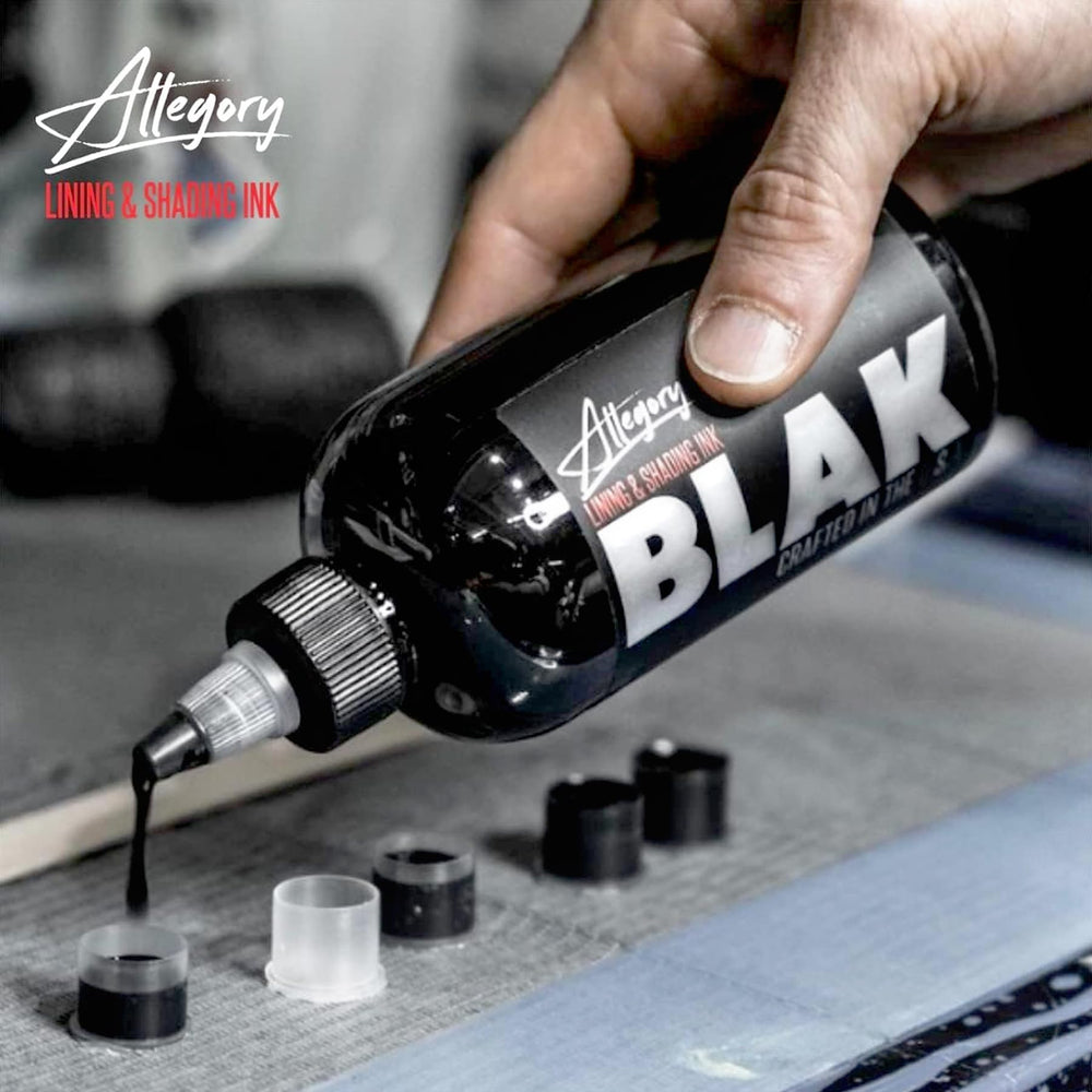 Allegory Blak tinta fabricada en Estados Unidos; calidad premium y consistencia.