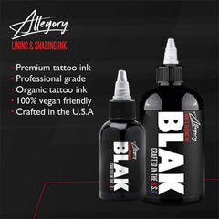 Allegory Blak tinta vegana; opción libre de crueldad para tatuajes.
