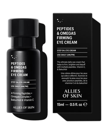 Allies of Skin Contorno de Ojos con foco en el envase y beneficios de hidratación