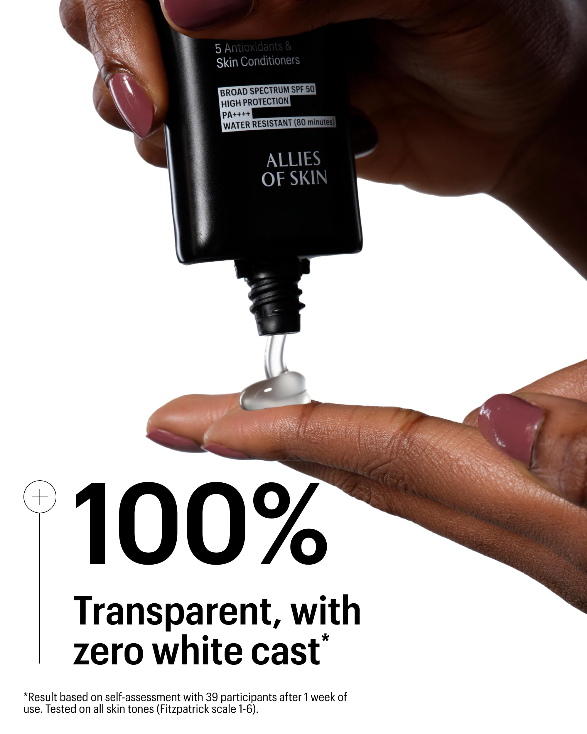 Allies of Skin gel ligero transparente para la piel, uso diario.