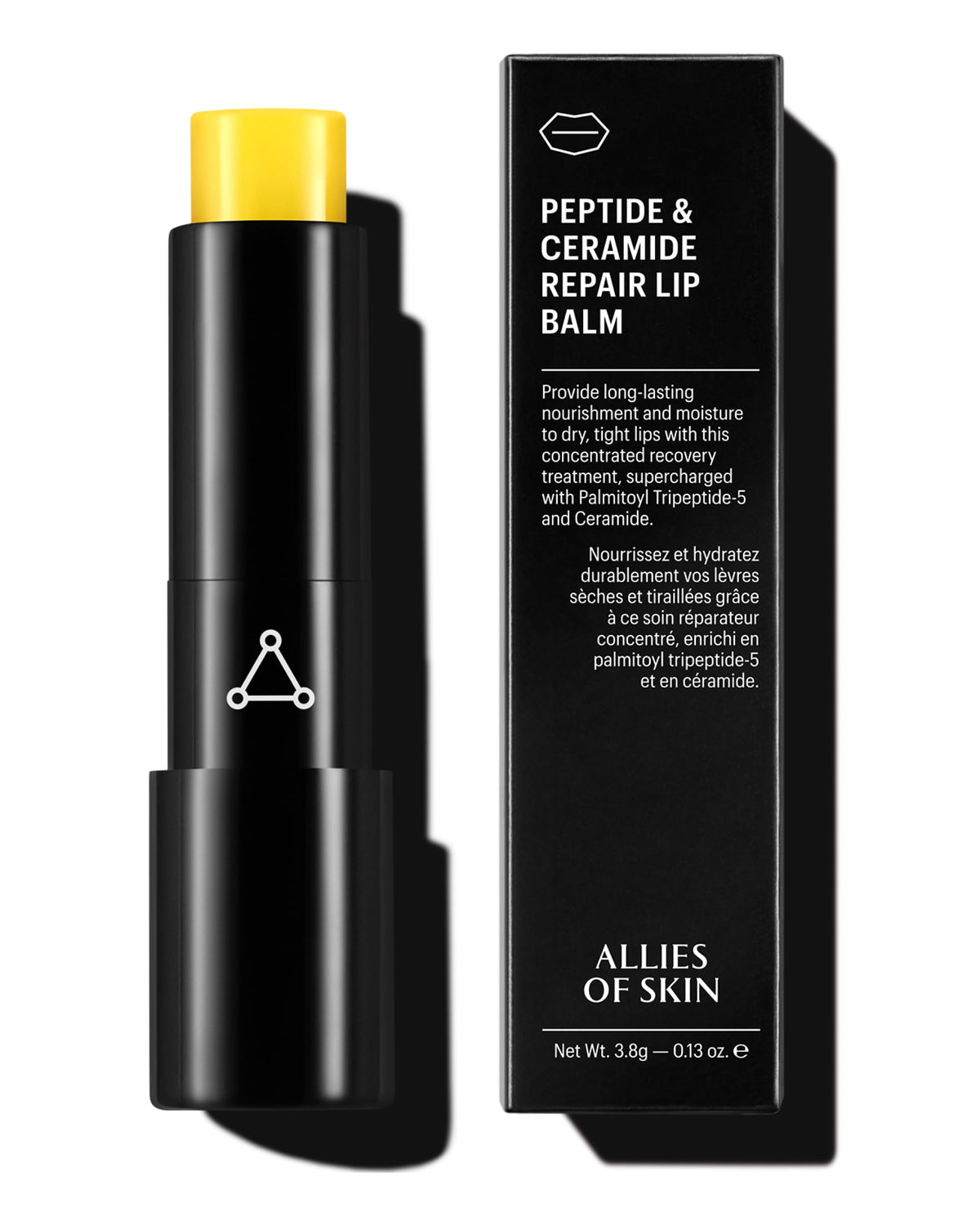 Allies of Skin bálsamo labial reparador en empaque, ideal para labios nutridos