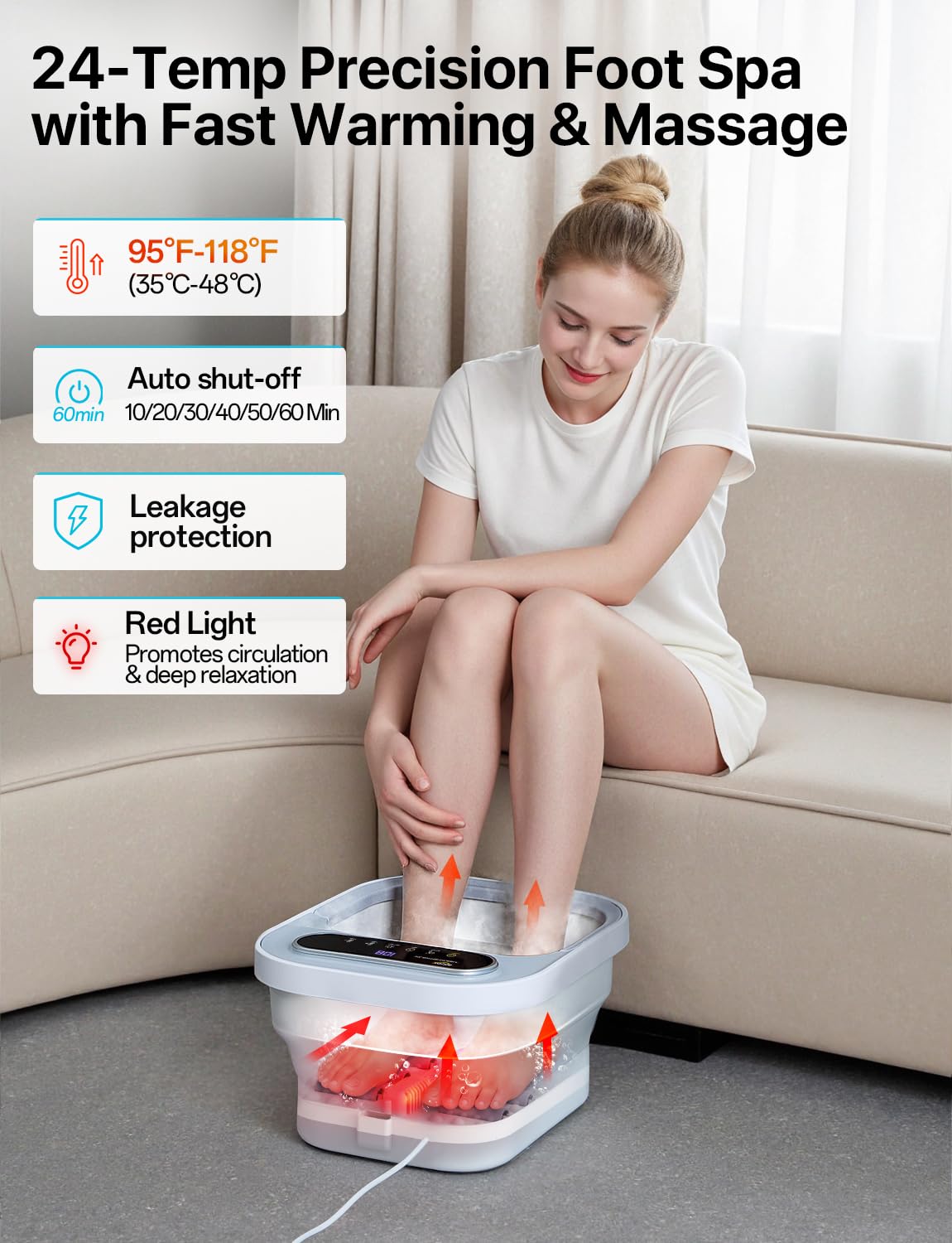 Alljoy Foot Spa masaje-rodillos-shiatsu: masaje profundo para alivio de tensión