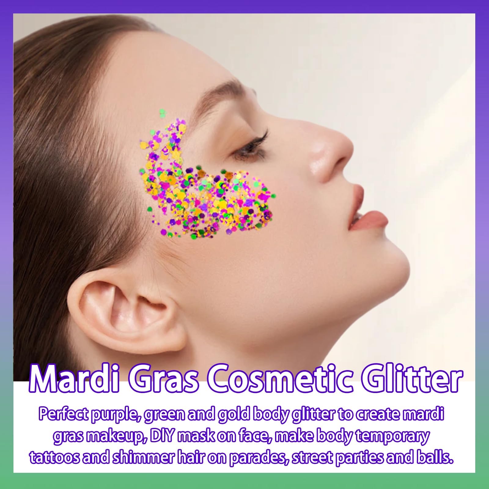 Allstarry brillo carnaval para cabello, añade textura brillante sin pegar.