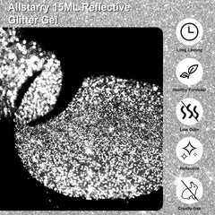 Allstarry destellos holográficos para efecto disco en la manicura.