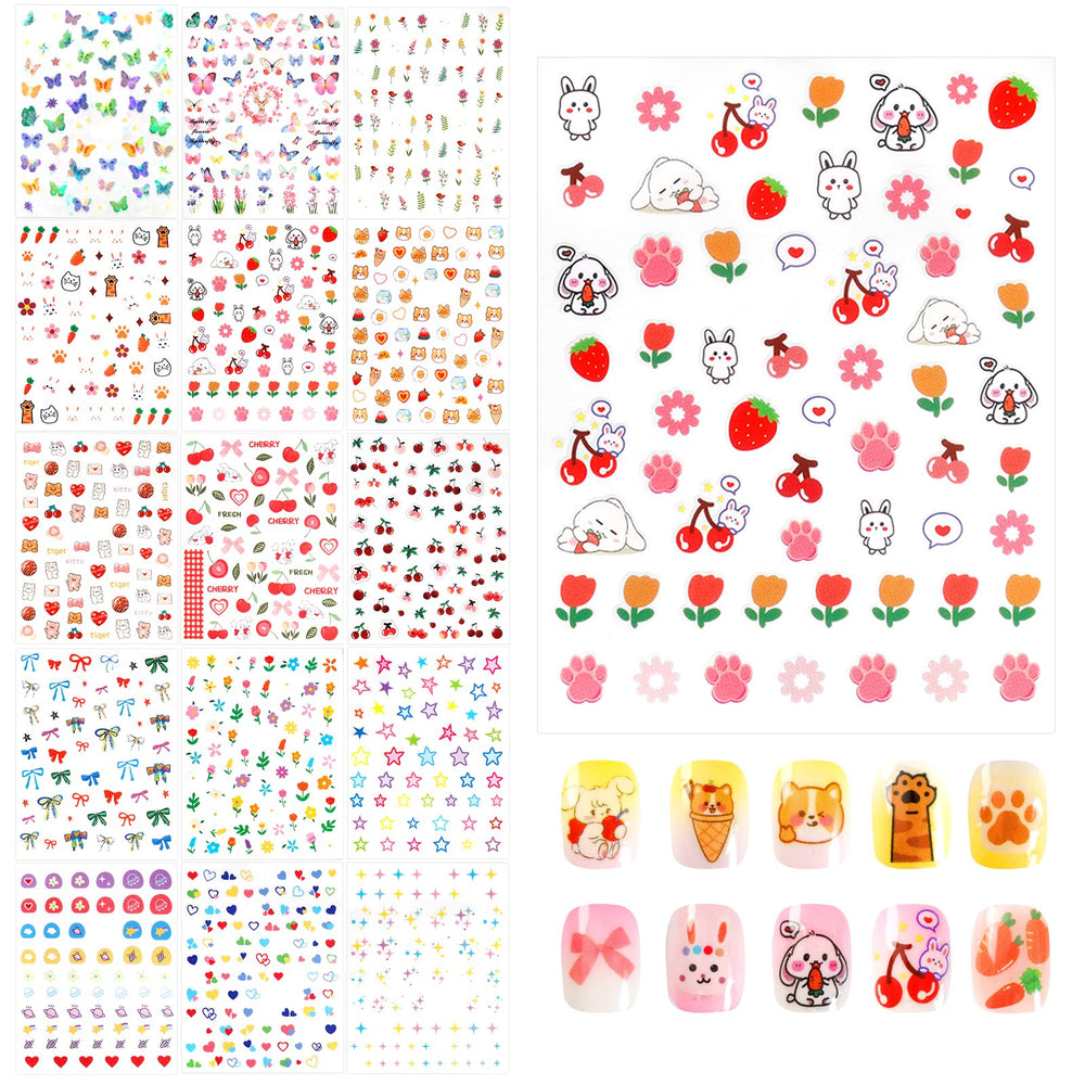 Allstarry pegatinas de uñas para niñas con dibujos divertidos para decorar uñas.