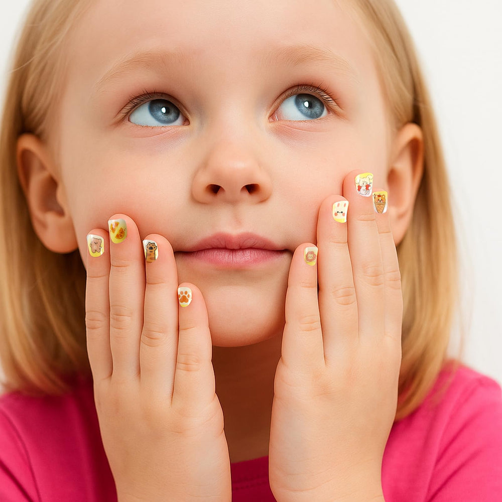 Allstarry pegatinas de uñas para niñas con animales, ideales para juego creativo.