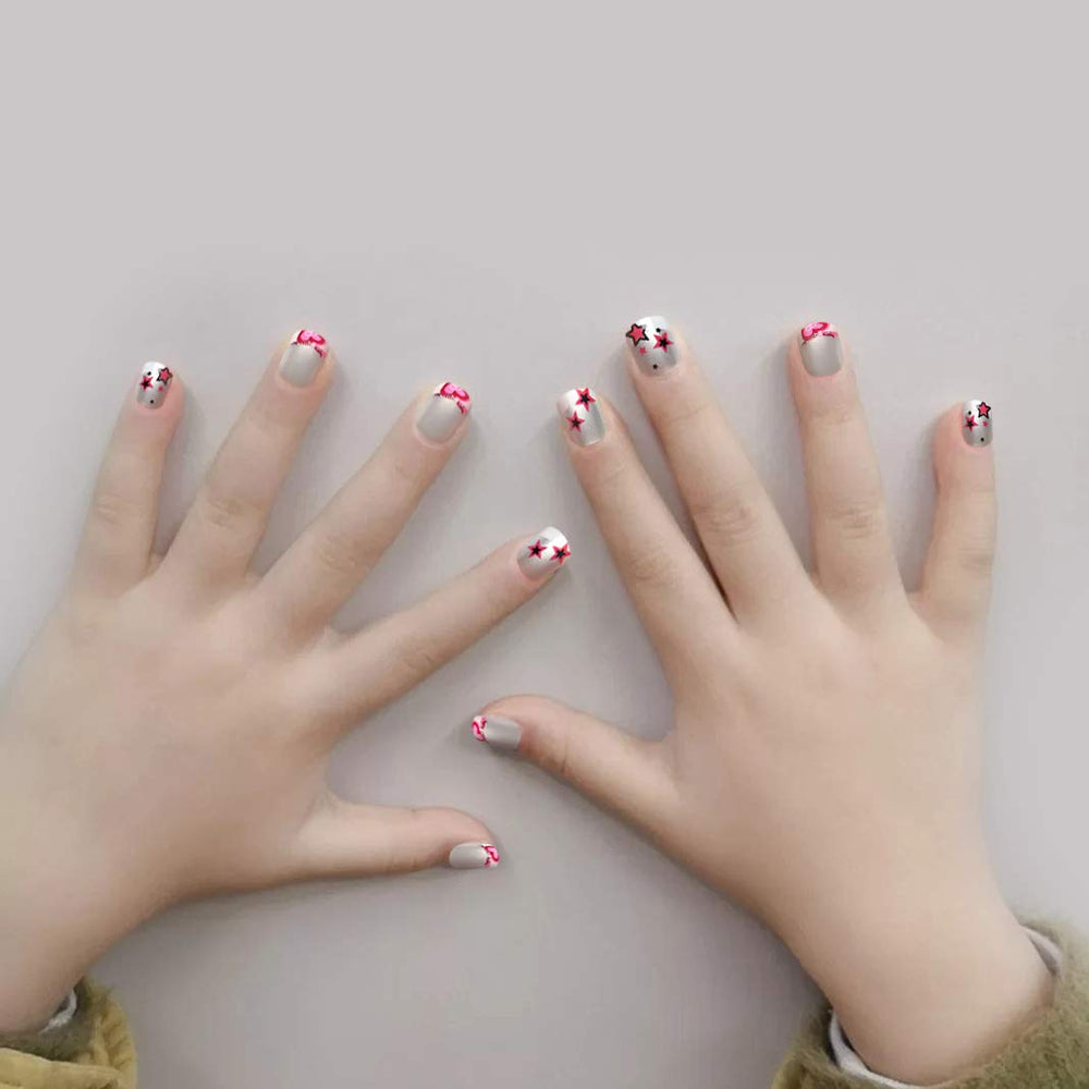 Allstarry uñas prepegadas para niñas, 120 piezas, aplicación fácil.