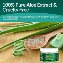 Allurials Aloe Vera Gel aplicado en cabello para suavidad y brillo