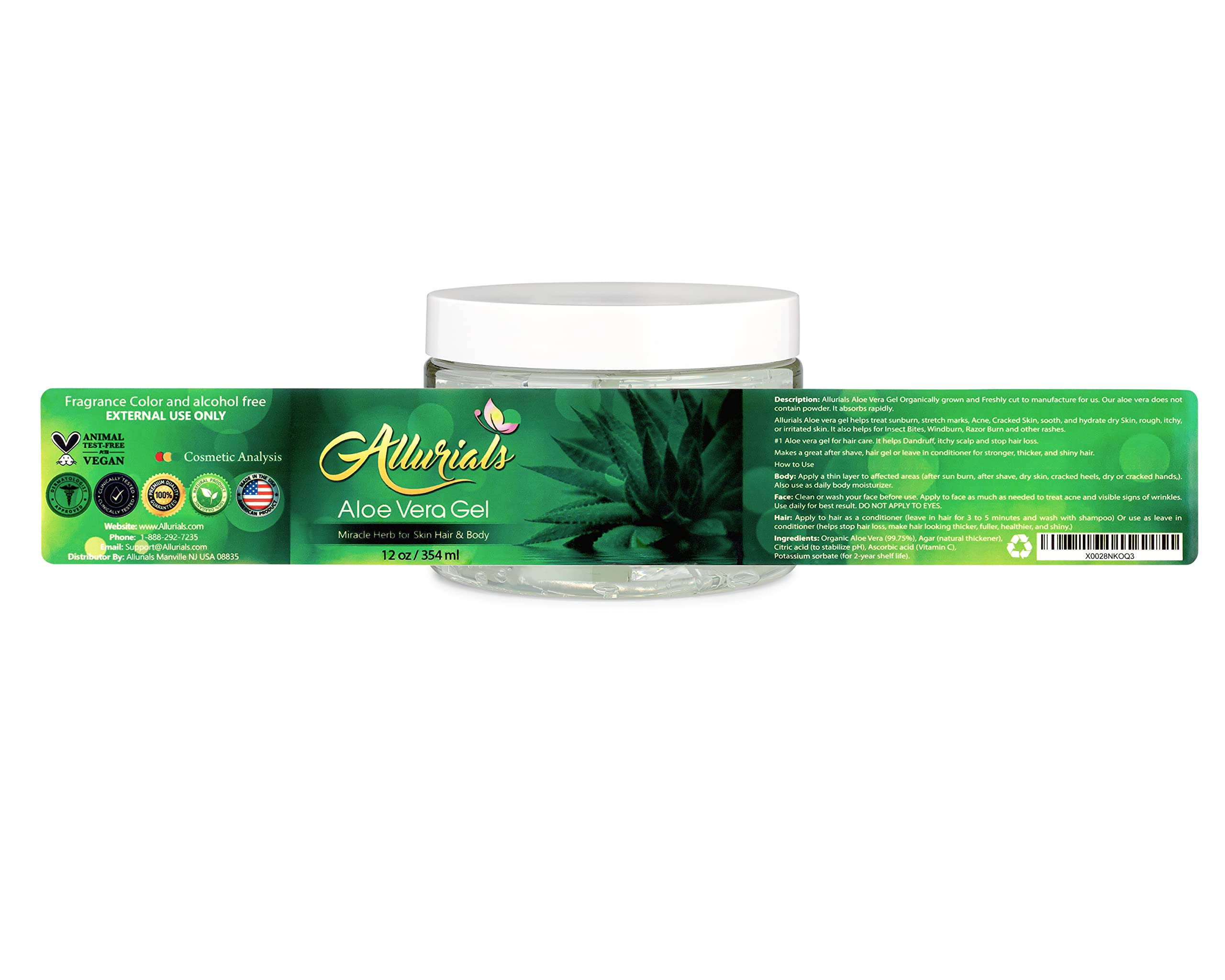 Allurials Aloe Vera Gel envase sostenible con fórmula consciente