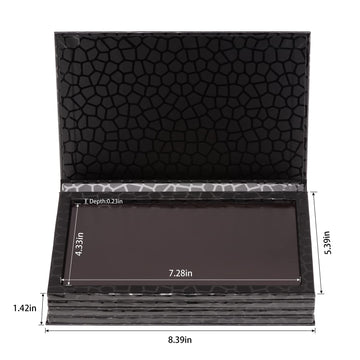 Allwon estuche maquillaje magnético negro, diseño libro, base magnética.