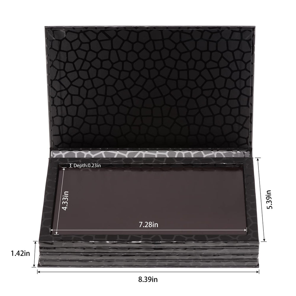 Allwon estuche maquillaje magnético negro, diseño libro, base magnética.