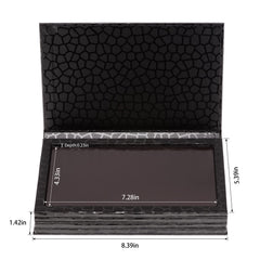 Allwon estuche maquillaje magnético negro, diseño libro, base magnética.