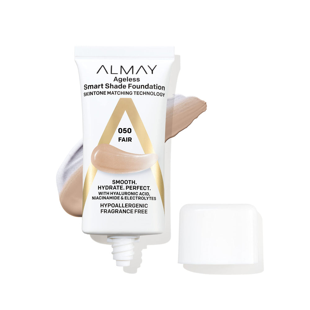 Almay Base de Tono Inteligente en bote: cobertura natural que se ajusta a la piel.