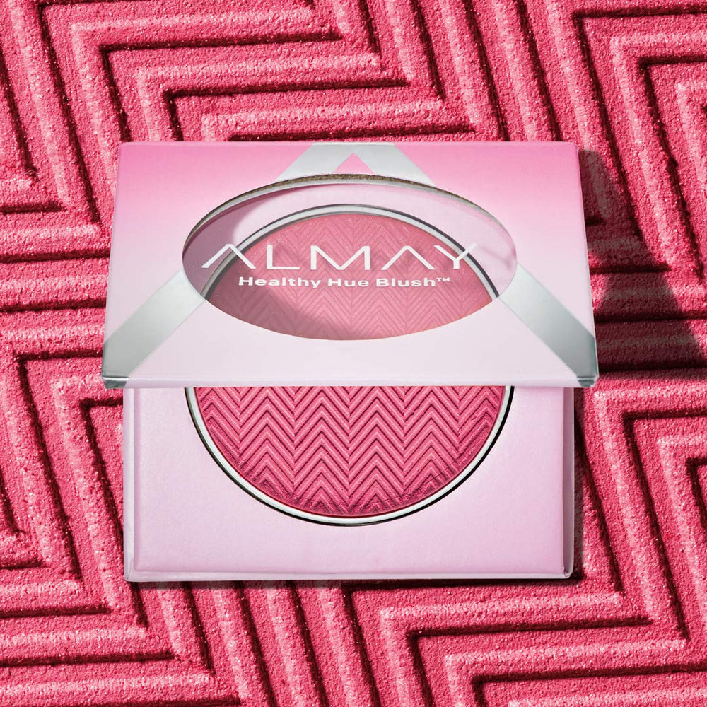 Almay Blush muestra muestra en mejilla rosa para color suave.