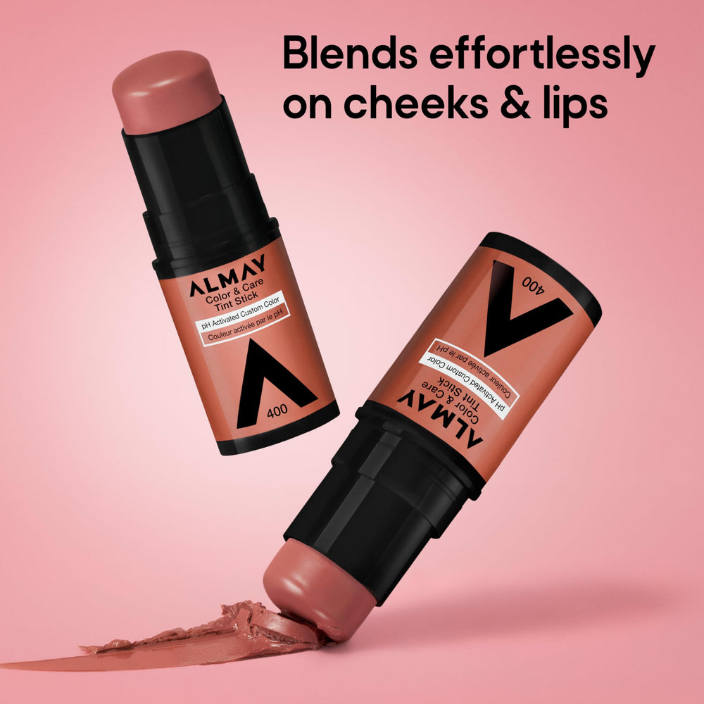 Almay Color & Care Tint Stick acabado jugoso que ilumina labios y mejillas.