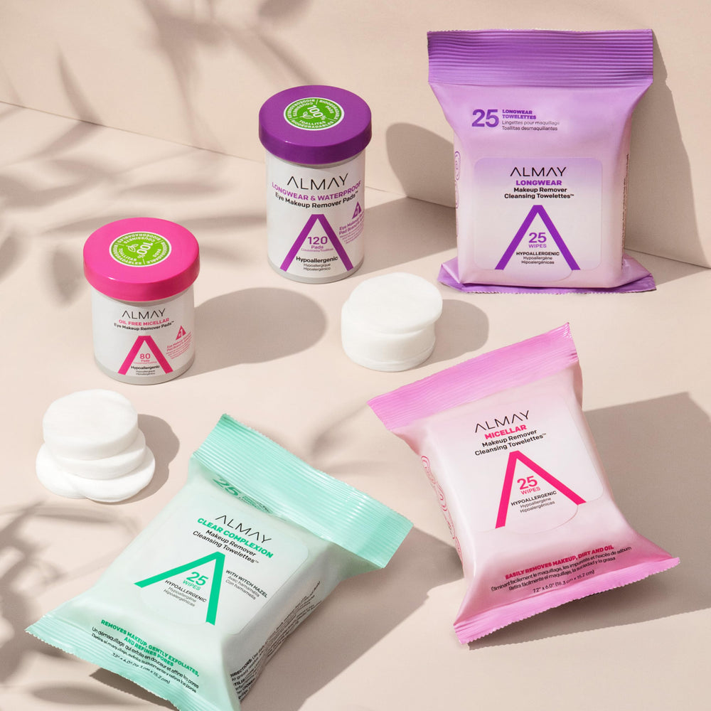 Almay discos desmaquillantes biodegradables para viaje y cuidado diario