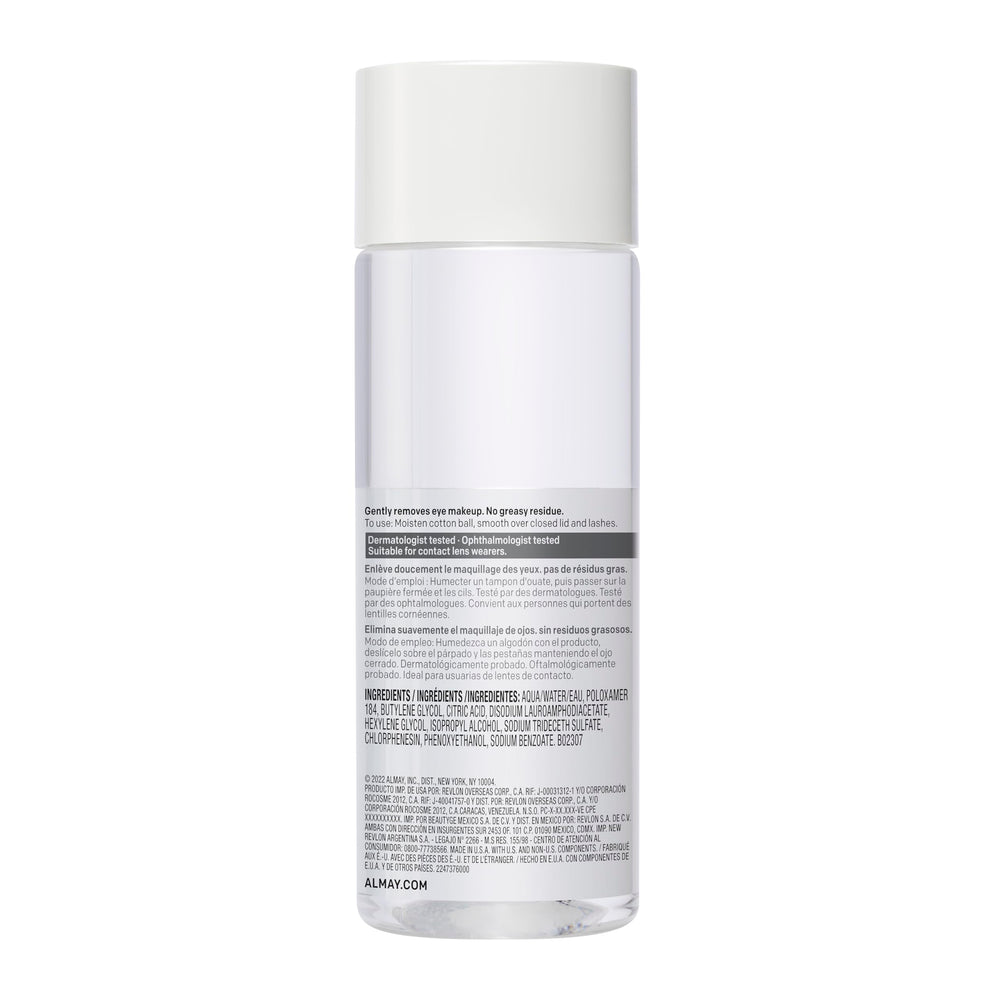 Envase sostenible de Almay para remover maquillaje de ojos