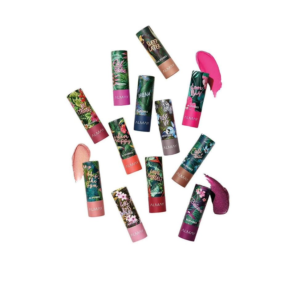Almay Lip Vibes, manteca de karité para hidratación duradera.