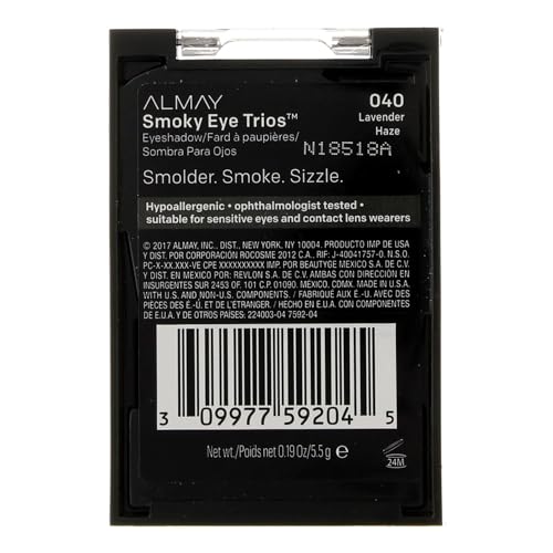 Almay Shadow Trio Lavanda Haze, empaque compacto para retoques rápidos.
