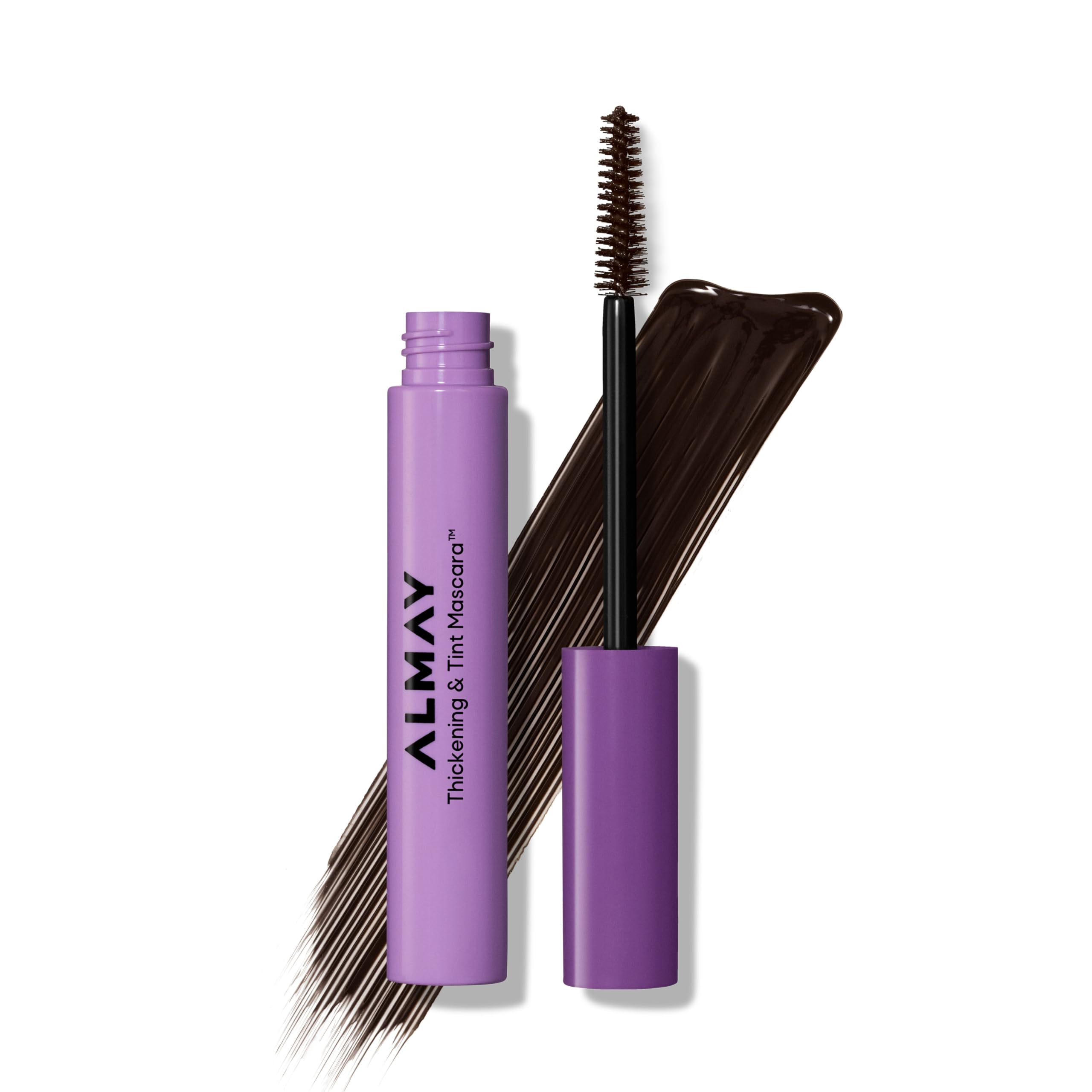 Almay Thickening & Tint Mascara, aplicador suave para volumen inmediato.