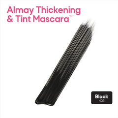 Almay Thickening & Tint Mascara, enfoque: volumen-instantáneo, pestañas más densas desde la raíz.