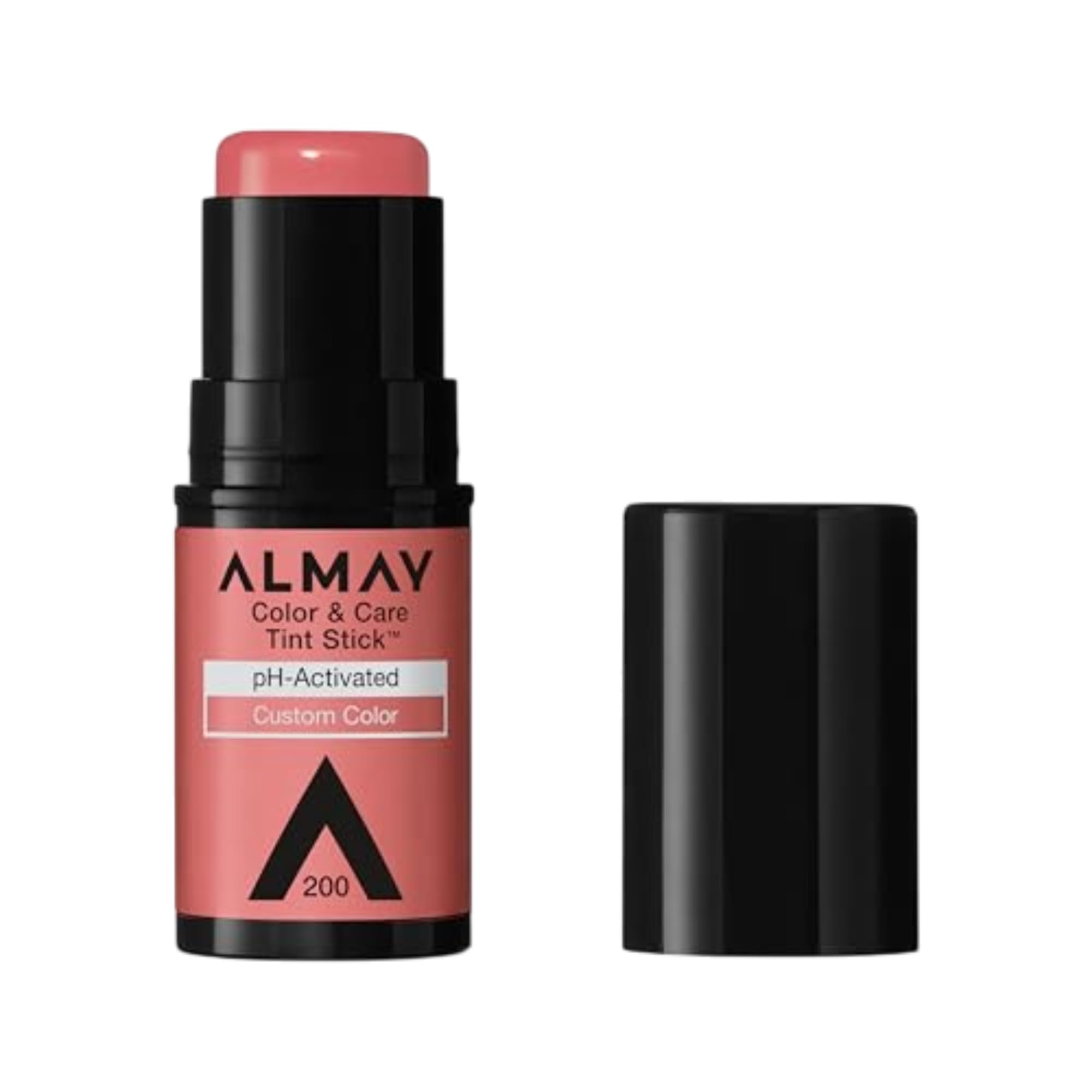 Almay tinte labial y mejillas tono coral con acabado húmedo para un look natural.