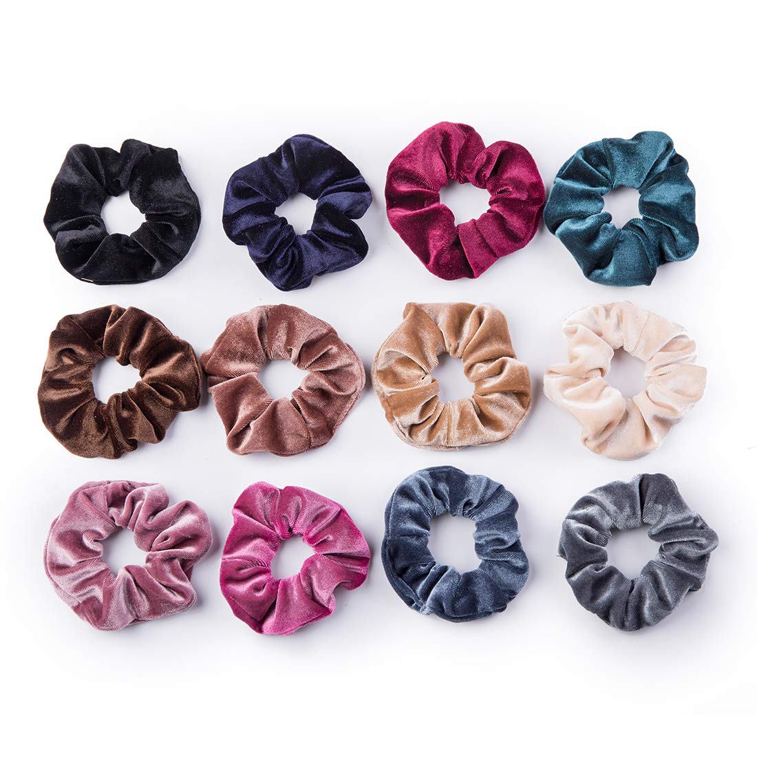 ALMHH gomas de terciopelo 12 colores, ideales para peinados elegantes en eventos.