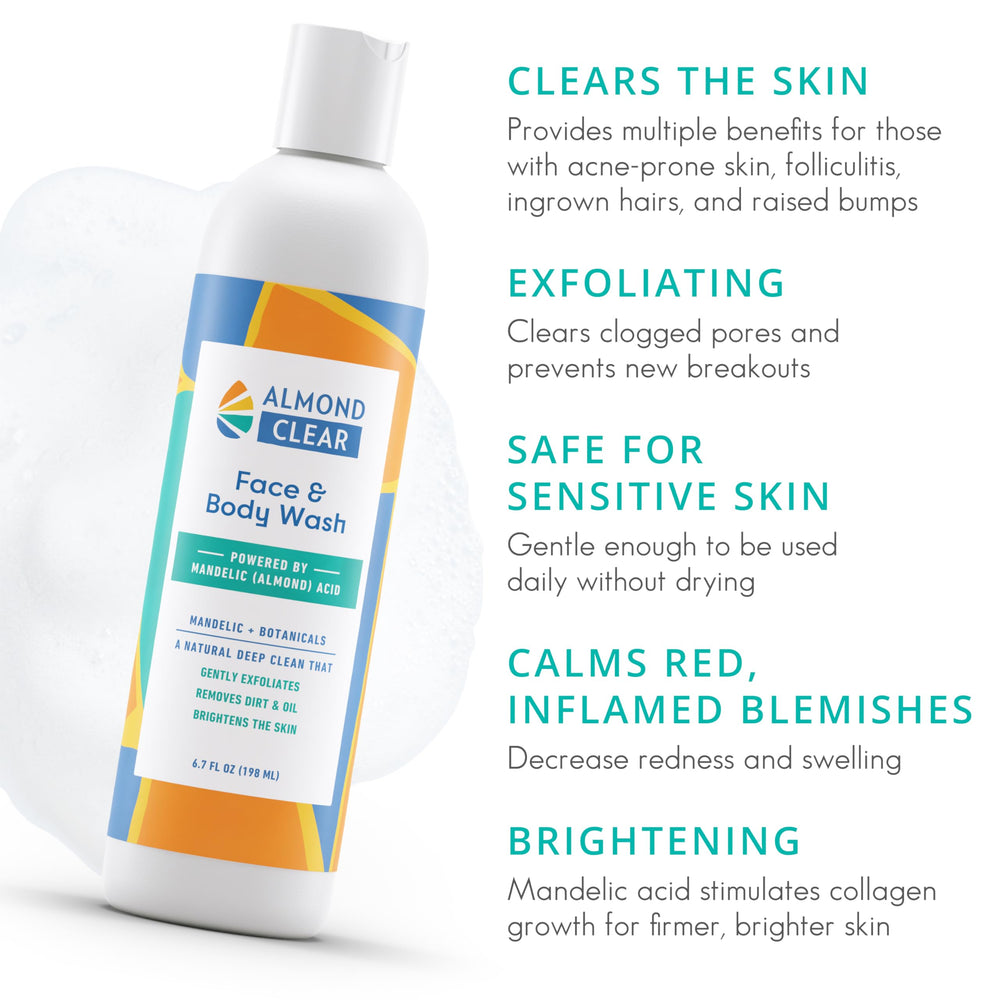 Almond Clear: gel limpiador facial para poros limpios y piel fresca.
