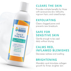 Almond Clear: gel limpiador facial para poros limpios y piel fresca.