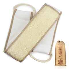 ALMOONI luffa para espalda de 38 pulgadas facilita el alcance y la exfoliación suave.