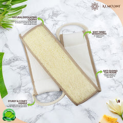 ALMOONI luffa exfoliante natural para espalda mejora la limpieza diaria de la piel.