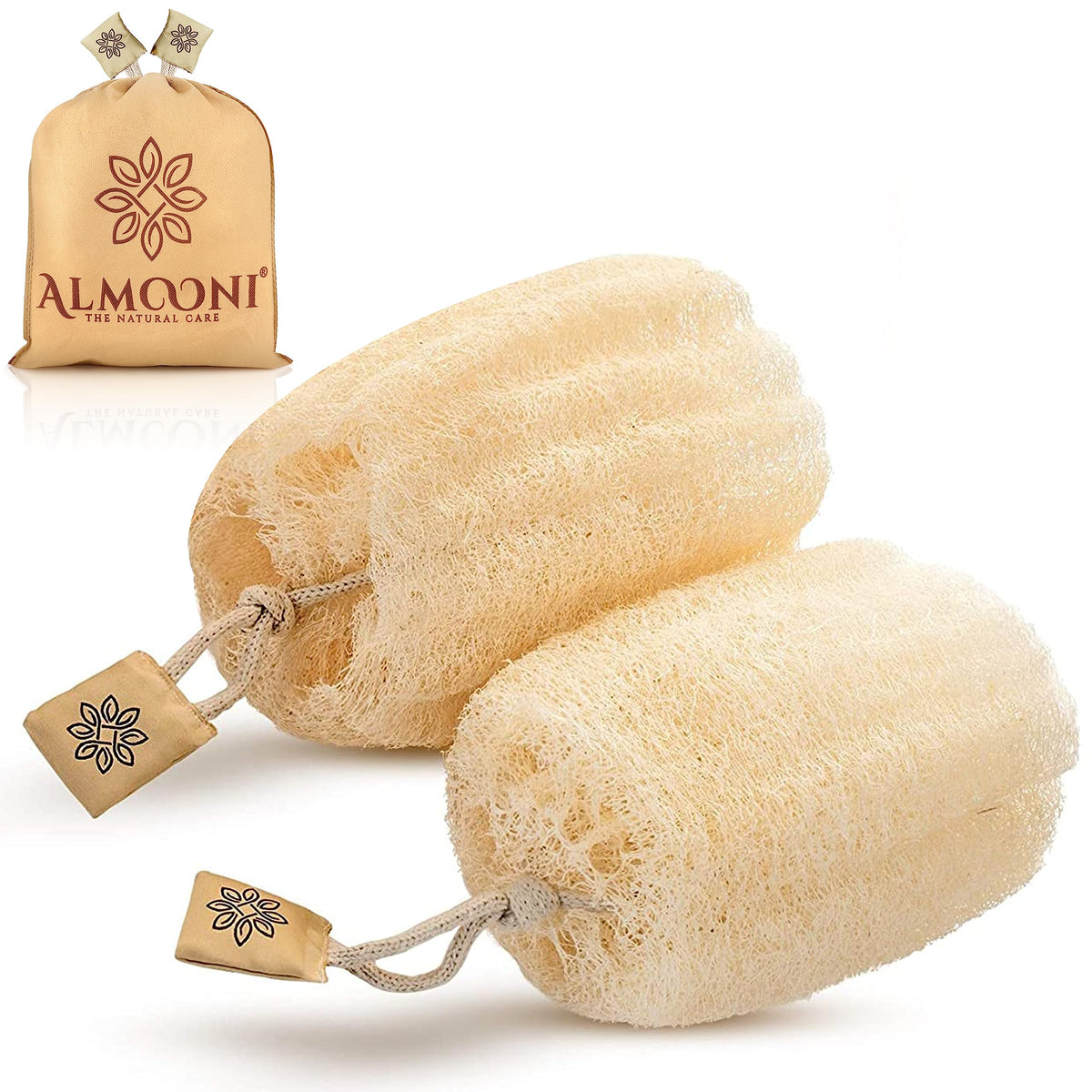 ALMOONI lufa egipcia natural frente para piel suave y radiante