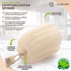 ALMOONI lufa egipcia textura densa vista lateral con mayor espuma