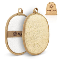 ALMOONI lufa exfoliante natural para cuerpo, piel suave y limpia tras la ducha