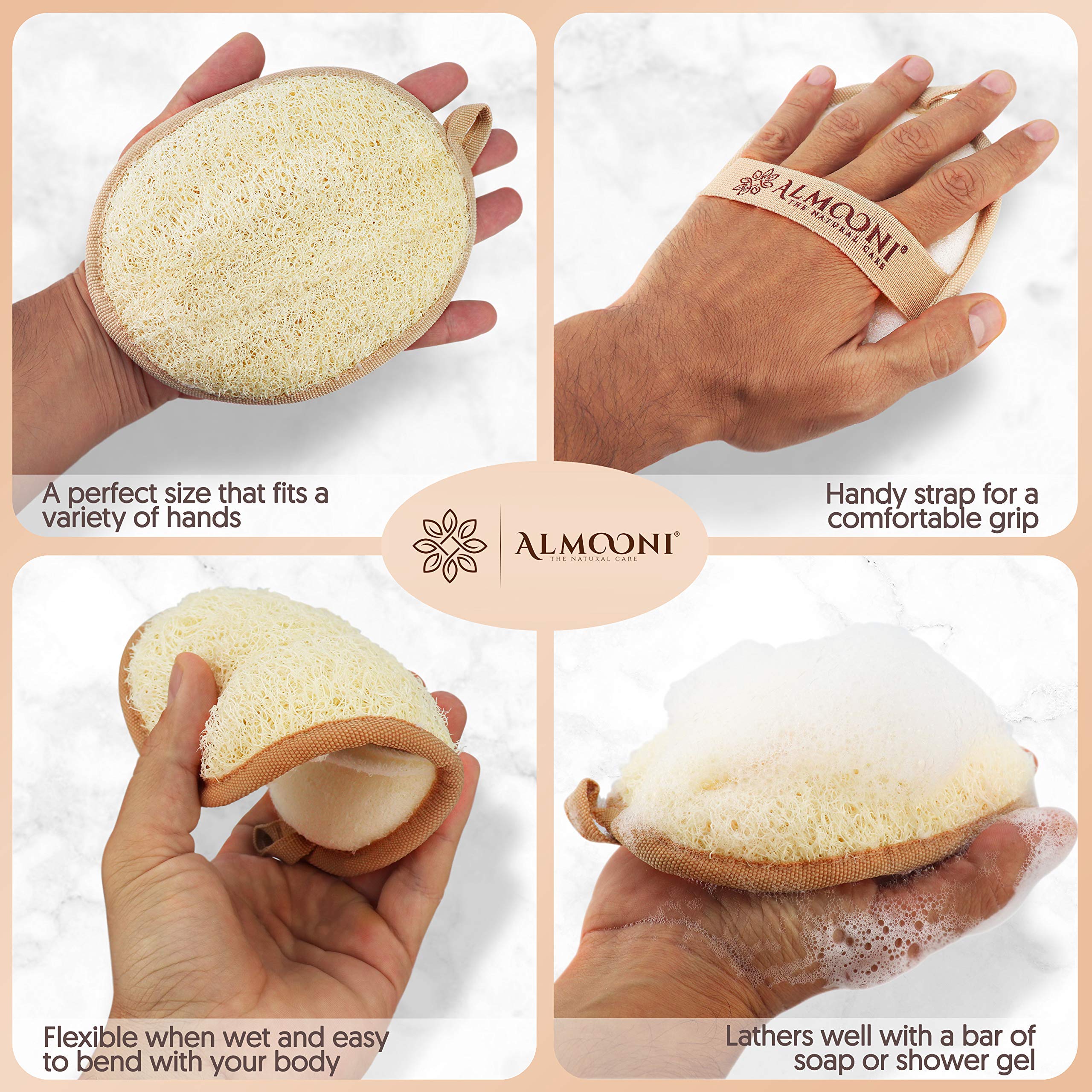 ALMOONI lufa con agarre ergonómico para un uso cómodo