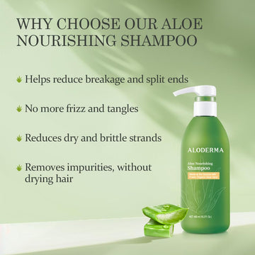Ingredientes orgánicos visibles en Aloderma Aloe Nourishing Shampoo