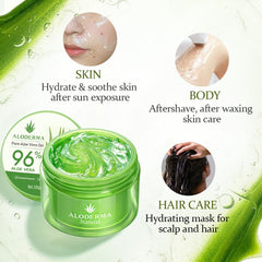 Aloderma Gel Aloe Vera, alivio tras la exposición al sol.